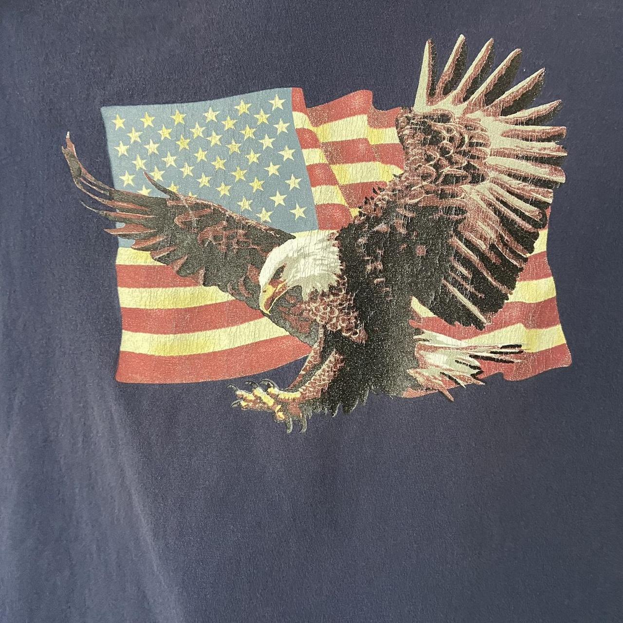 Vintage bald eagle with American flag biker dad T... - Depop