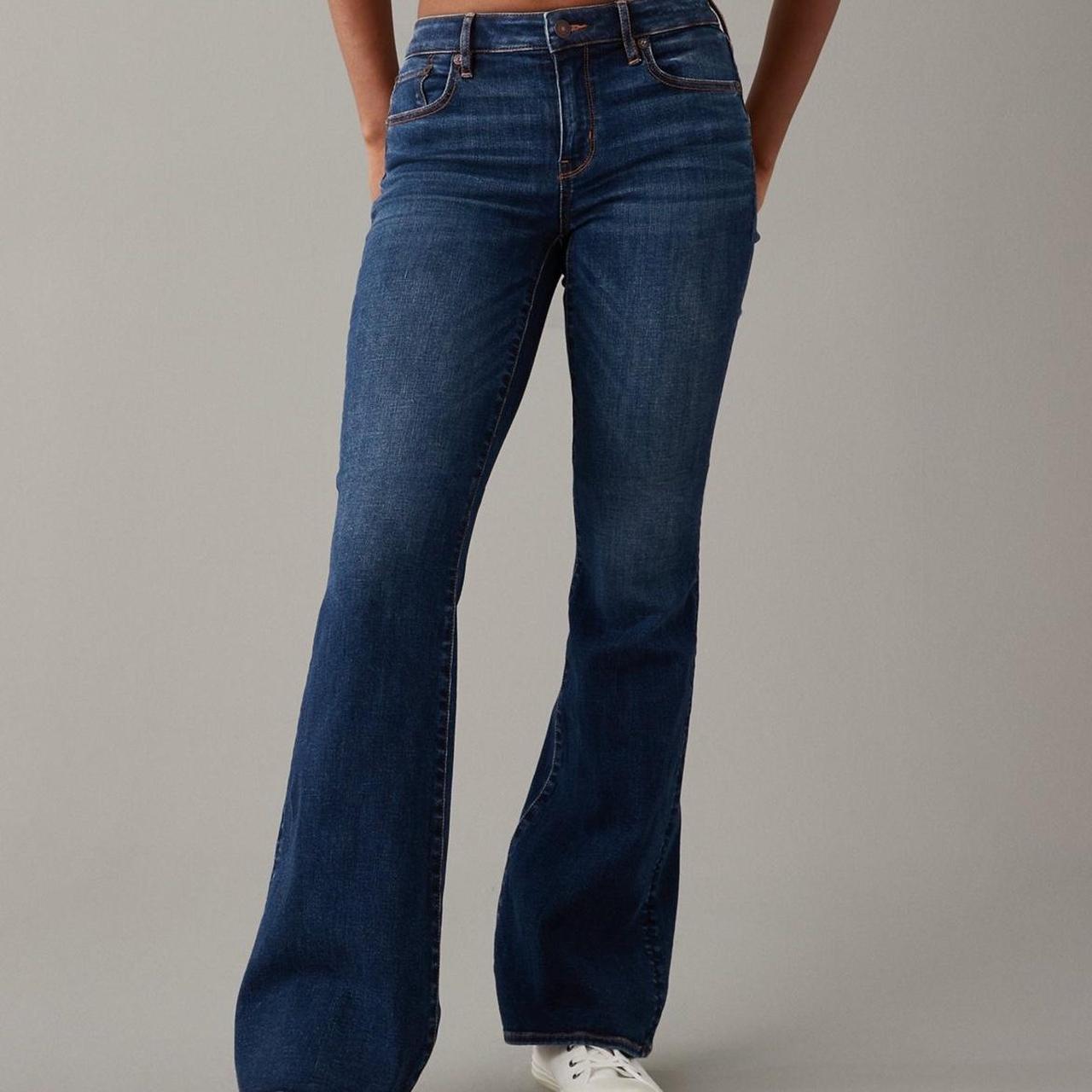 Low Rise Flare American Eagle Outfitters Flare Jeans AE Low Rise Flare Jean  Dark Blue Size Regular!