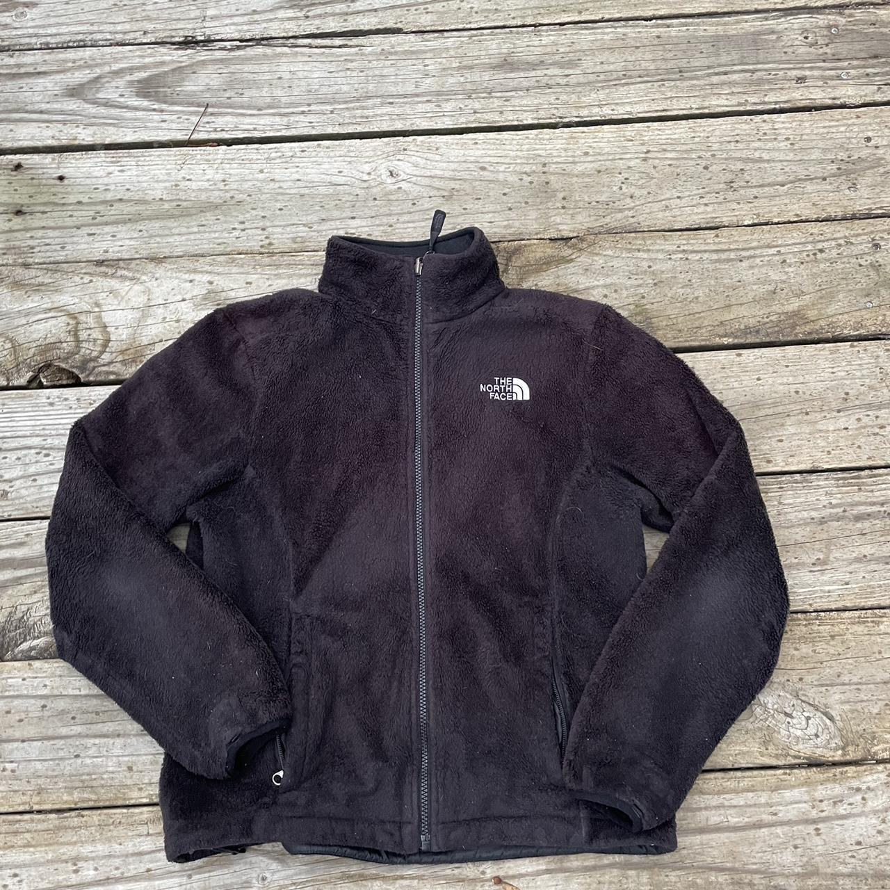 Woman’s North Face fuzzy zip-up, size small Good... - Depop