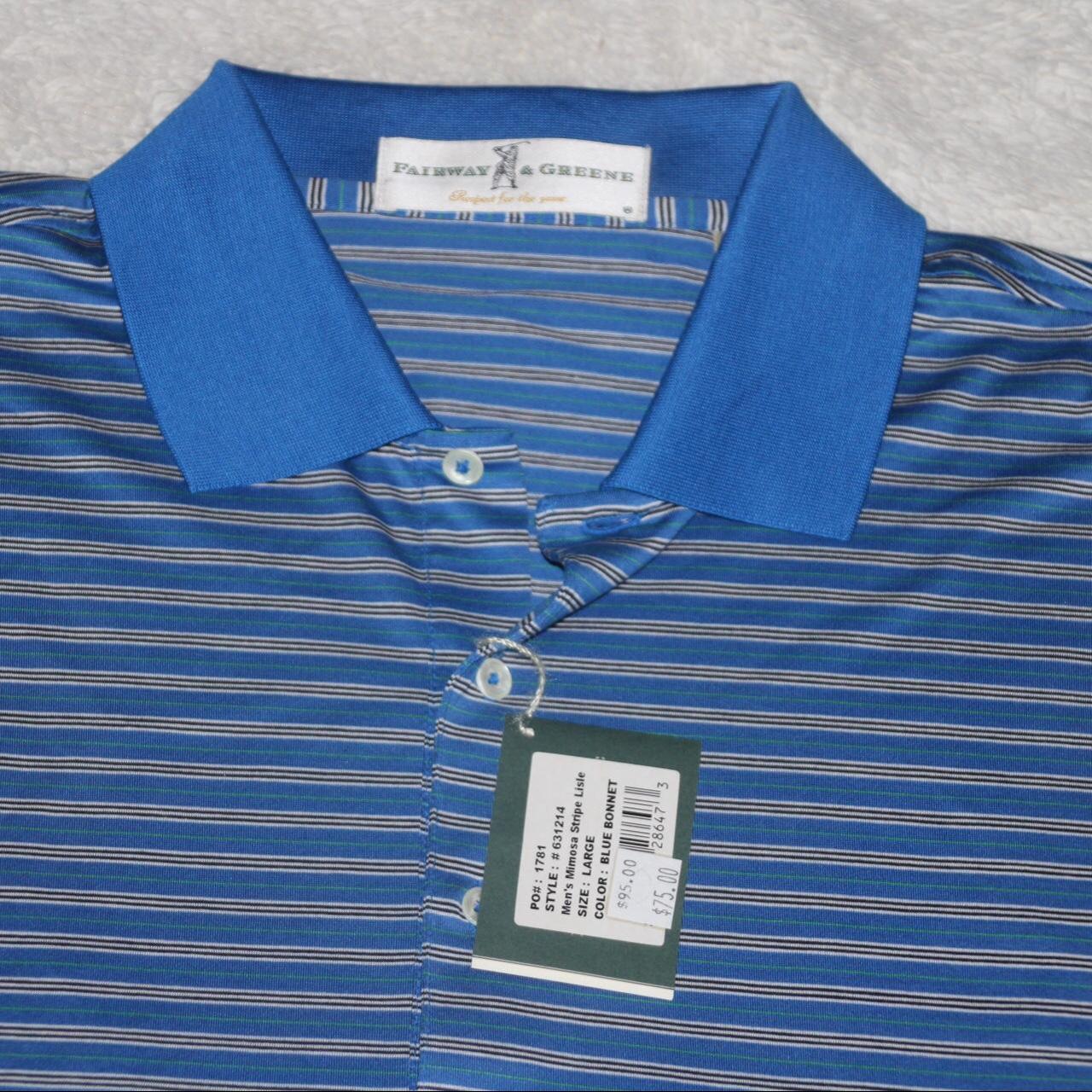 Fairway and Greene Blue Polo Shirt NWT. Size Large Depop