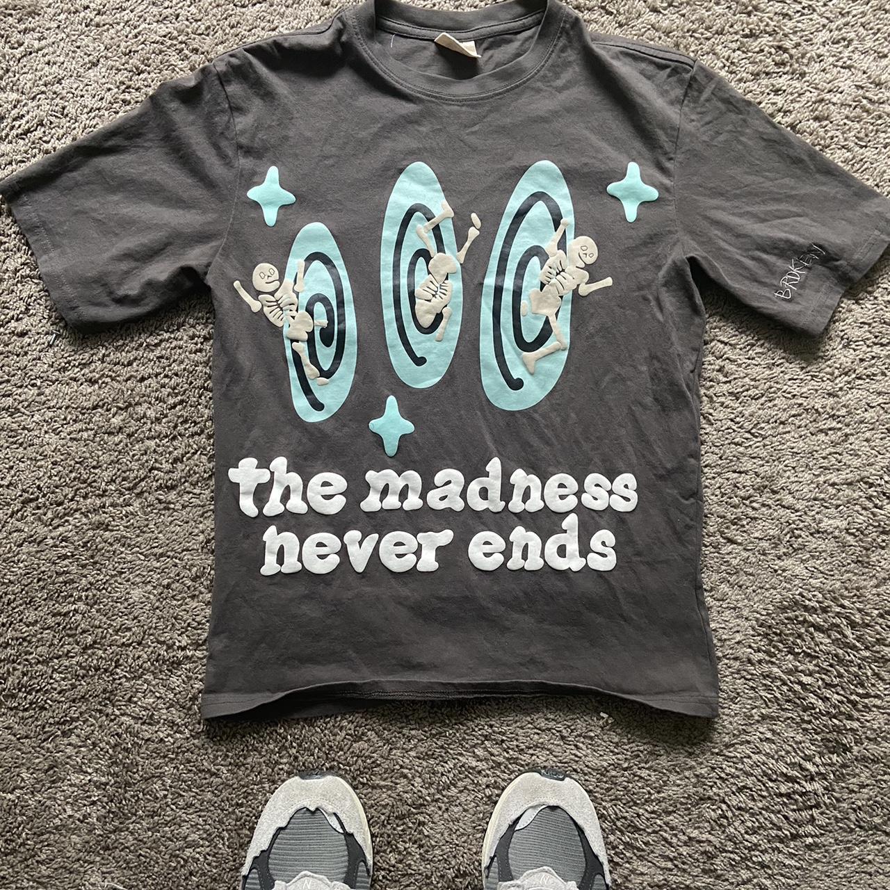 Broken Planet “the madness never ends” T-shirt DARK GREY for Sale