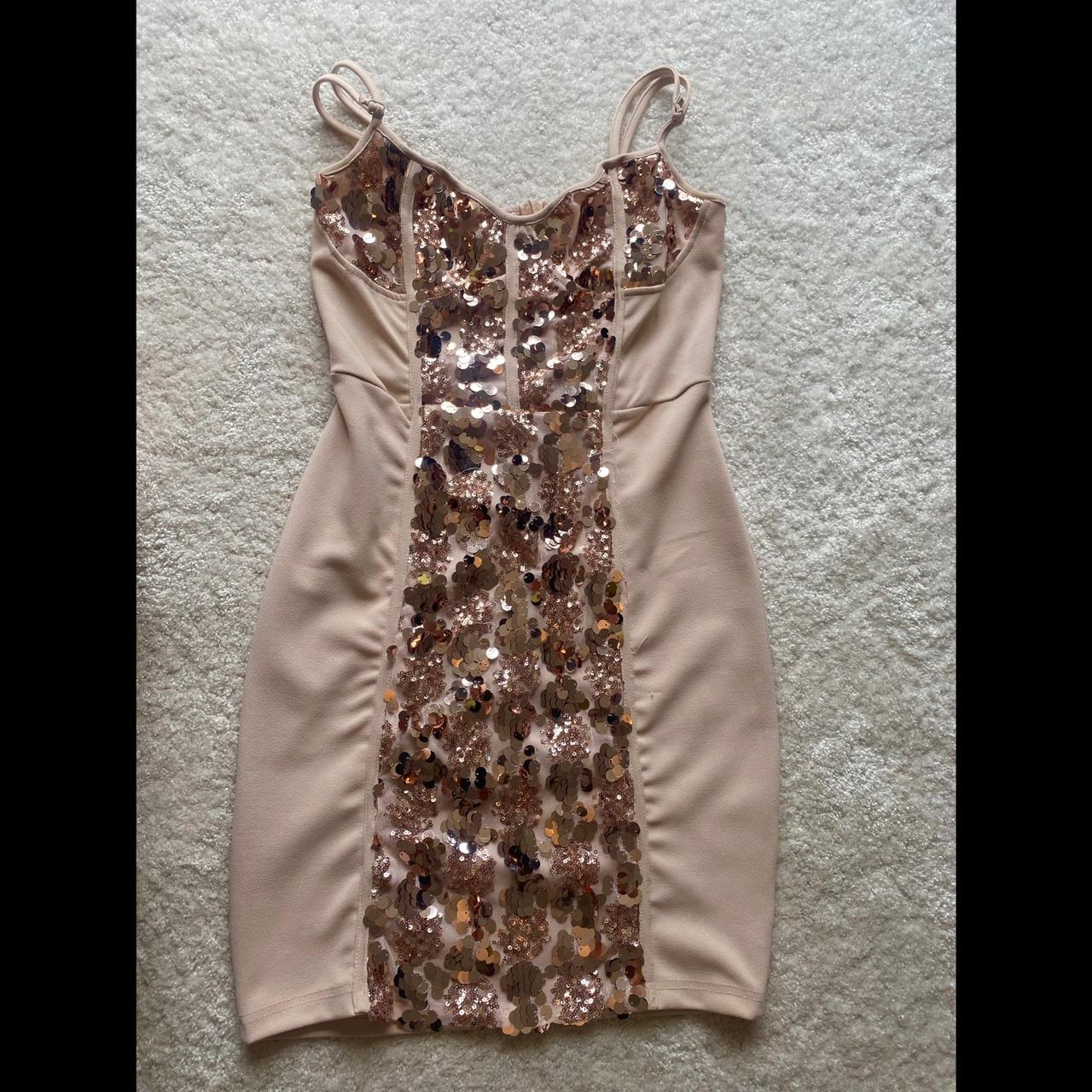 Rose Gold sequin dress - Depop