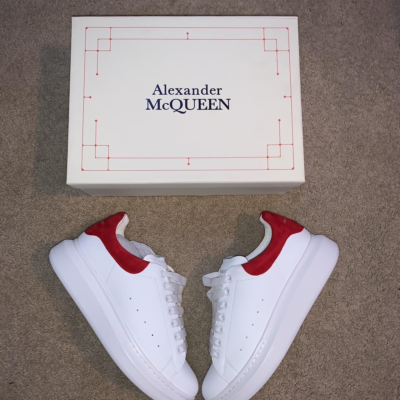 Alexander McQueen oversized sneaker Red suede - Depop