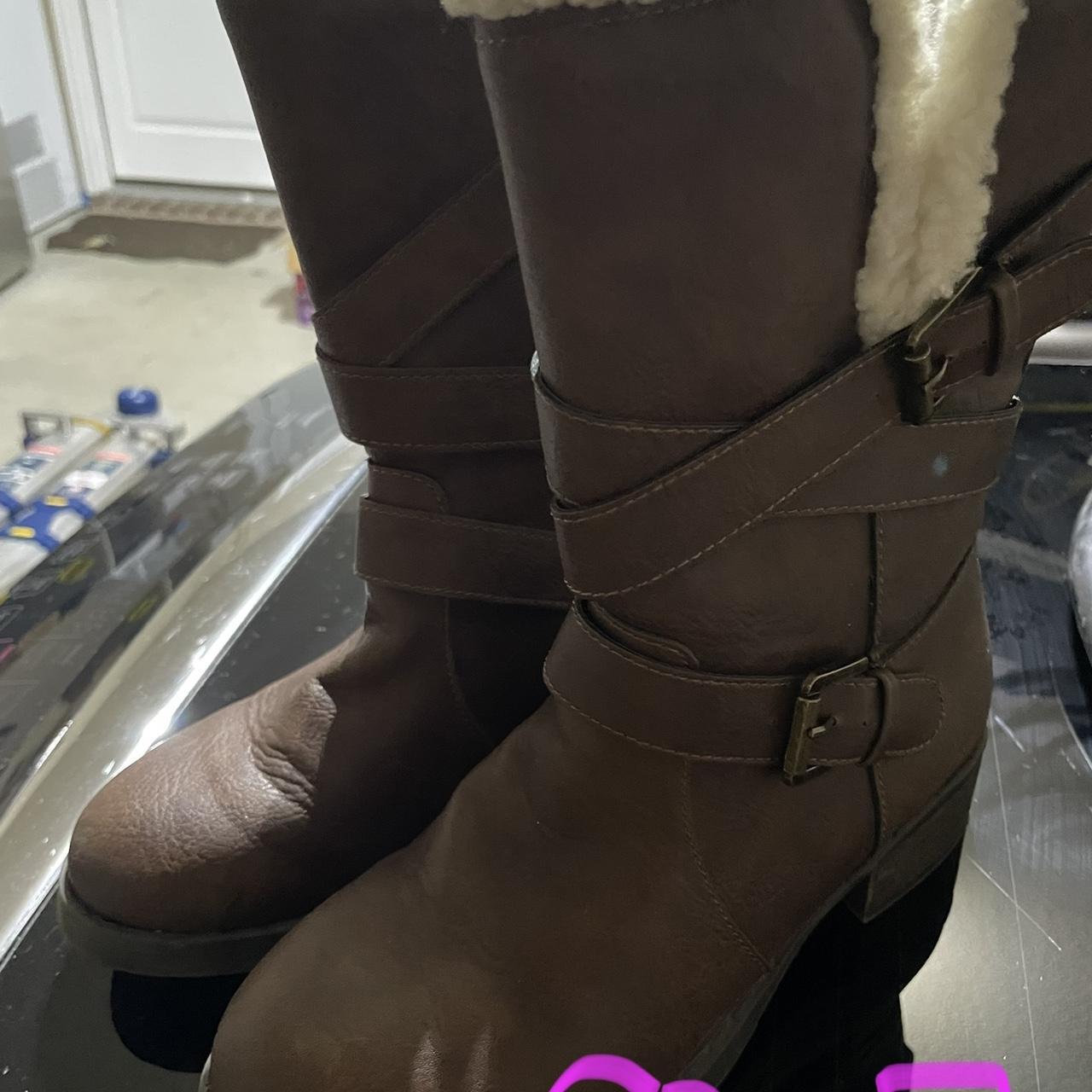 Madden girl cognac store boots