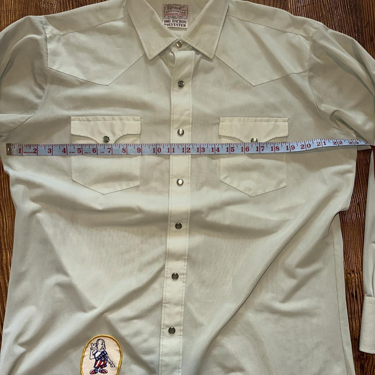 Vintage 70s pearl snap button up western shirt light... - Depop