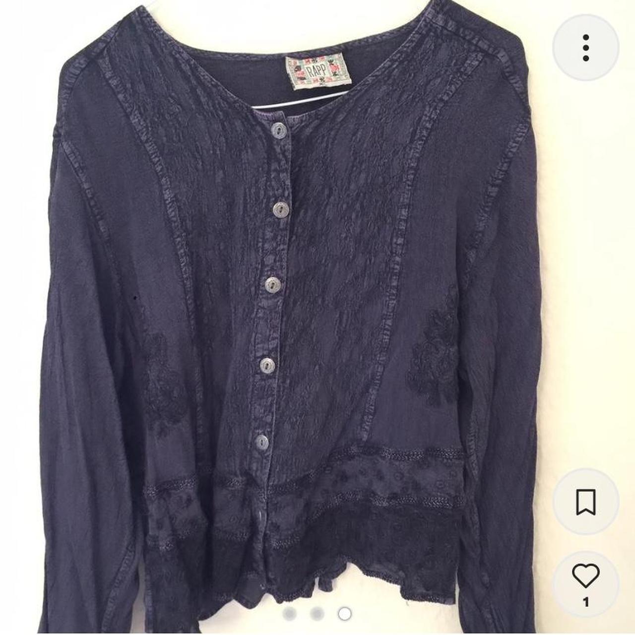 Bohemian vintage purple / blue patterned blouse/top.... - Depop