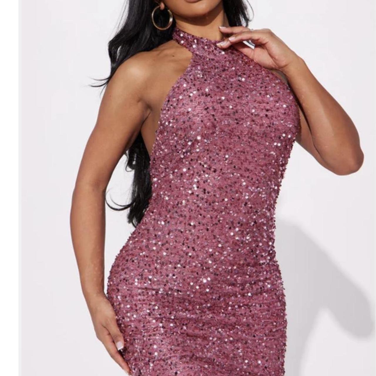 Glitter Fashion Nova Mauve Dress Fashion Nova Sequin Mini Dress