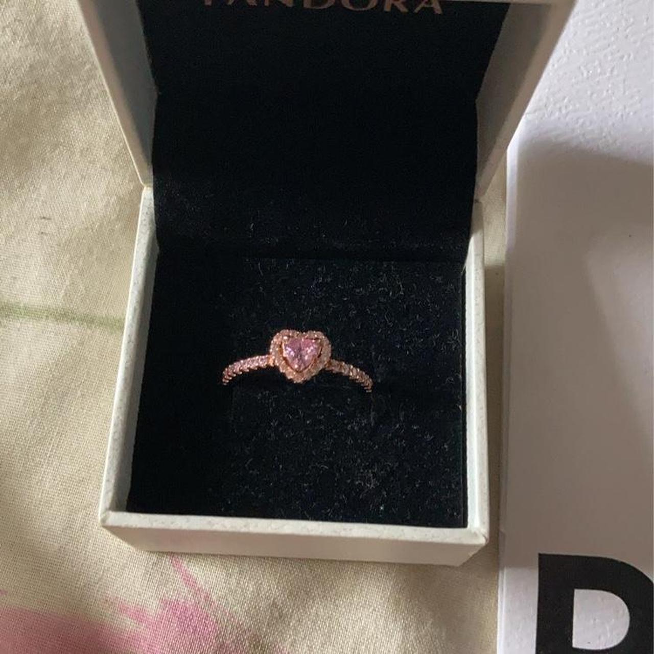 Rose Gold Pandora Pandora Rose Elevated Heart Ring Sparkling - Main Image