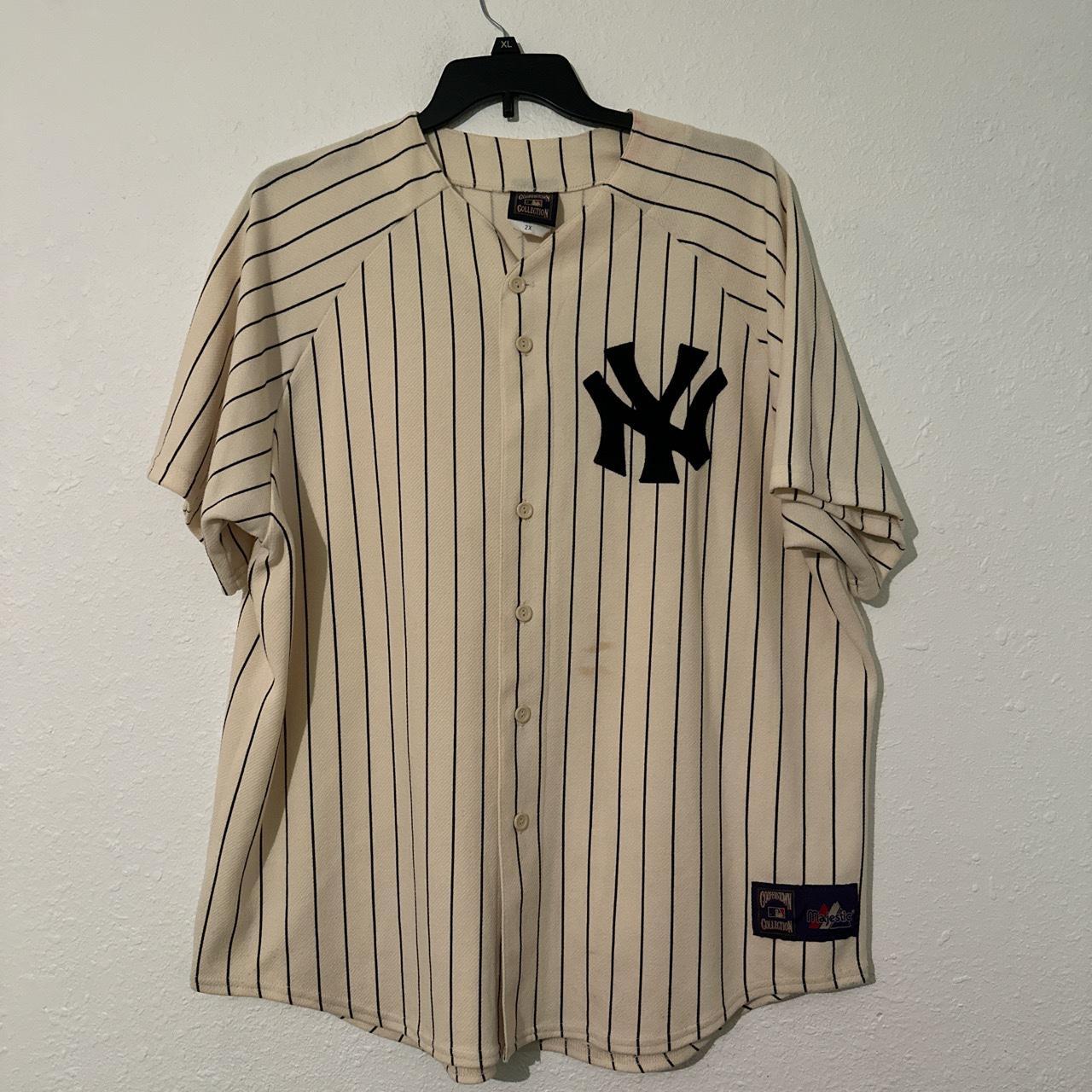 Vintage 1999 New York Yankees Jersey Custom Crop T - Depop