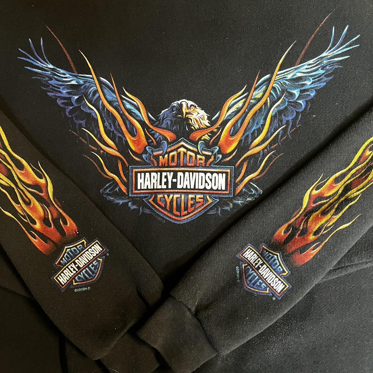 Vintage Harley Davidson 2000 eagle on fire sweater | Depop