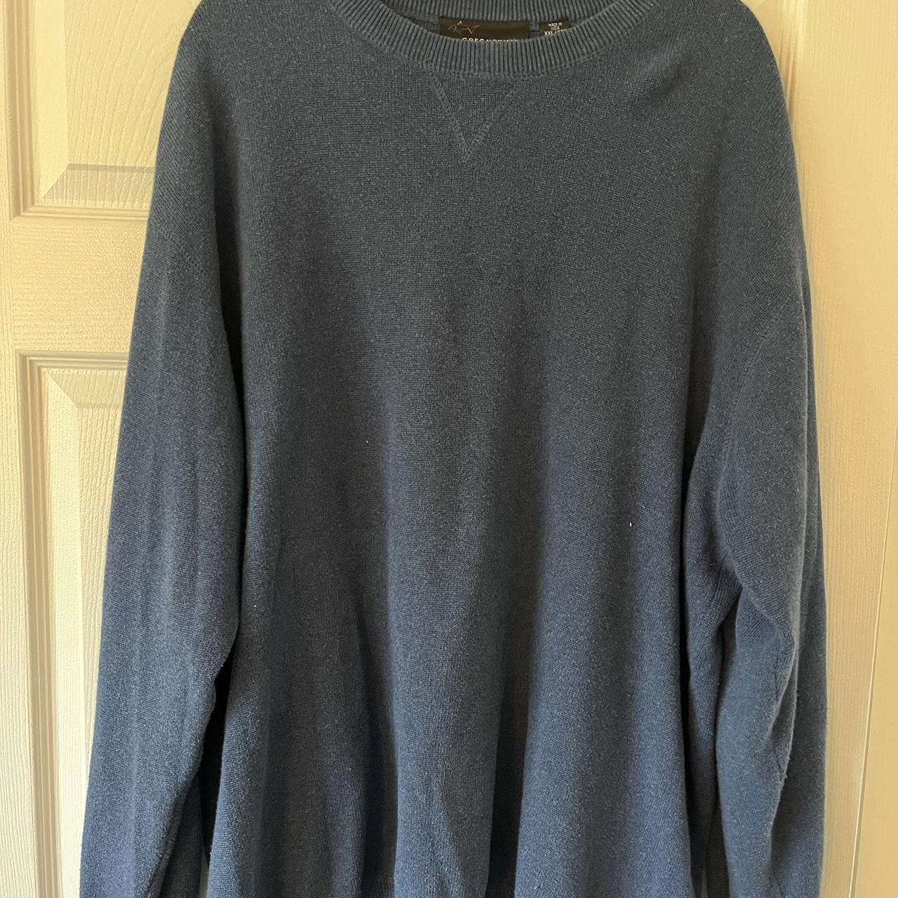 baggy navy blue Greg Norman Collection golf sweater,... - Depop