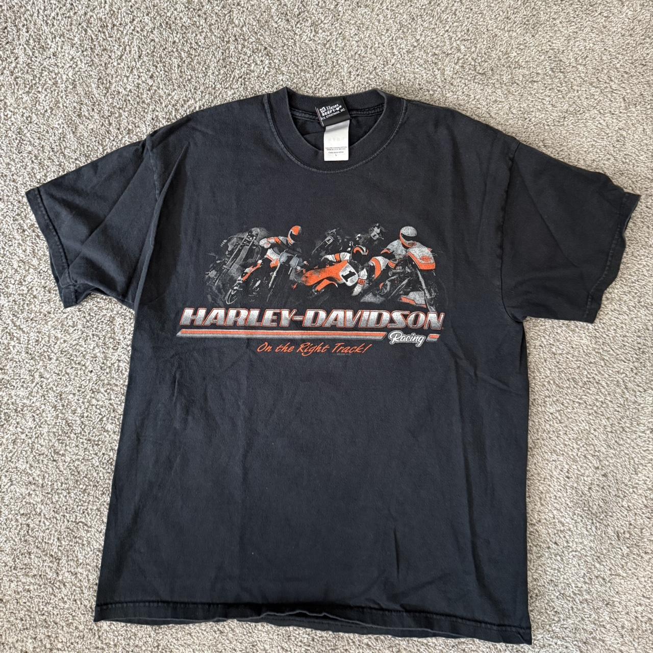 Harley Davidson black and silver t-shirt #bikerstyle | Depop Harley Davidson black and silver t-shirt #bikerstyle | Depop