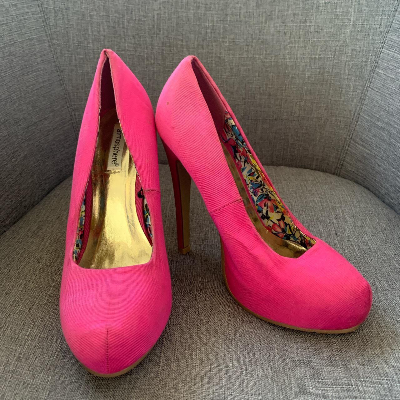 Worn once, barbie pink stilettos - Depop