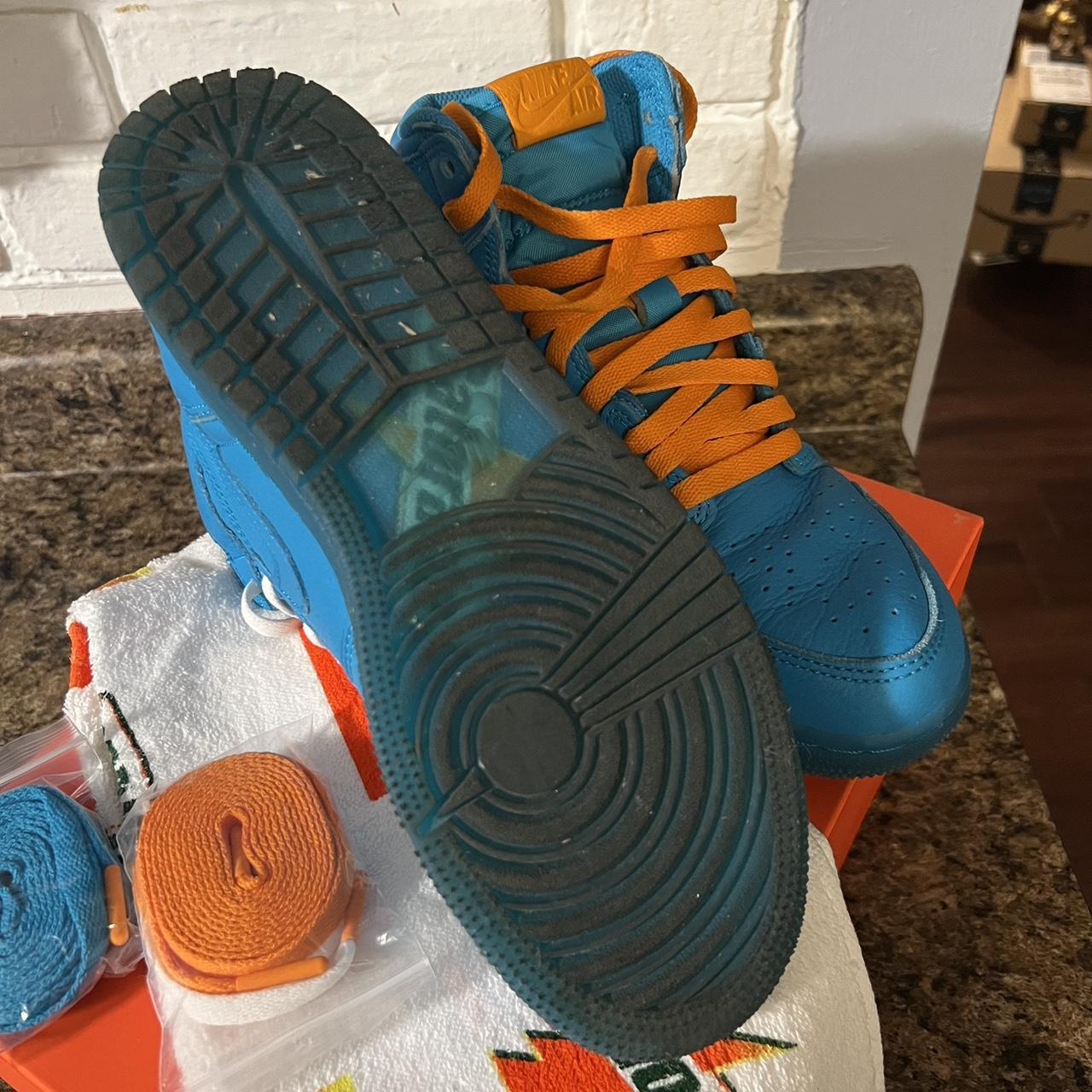 Jordan 1 blue lagoon orange laces best sale