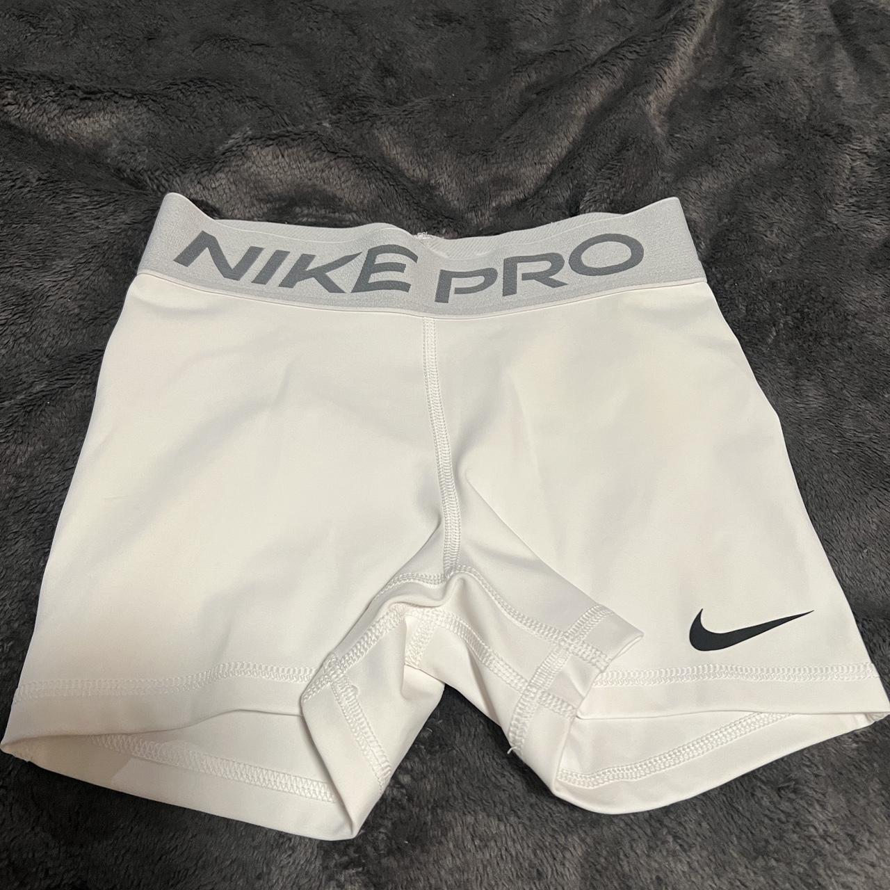 White Nike Pro 3.0 Gym Shorts , Worn once, I pull up...