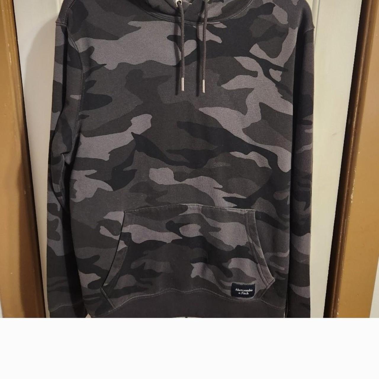 Abercrombie & Fitch Hoodie Men's M Gray Camouflage - Depop