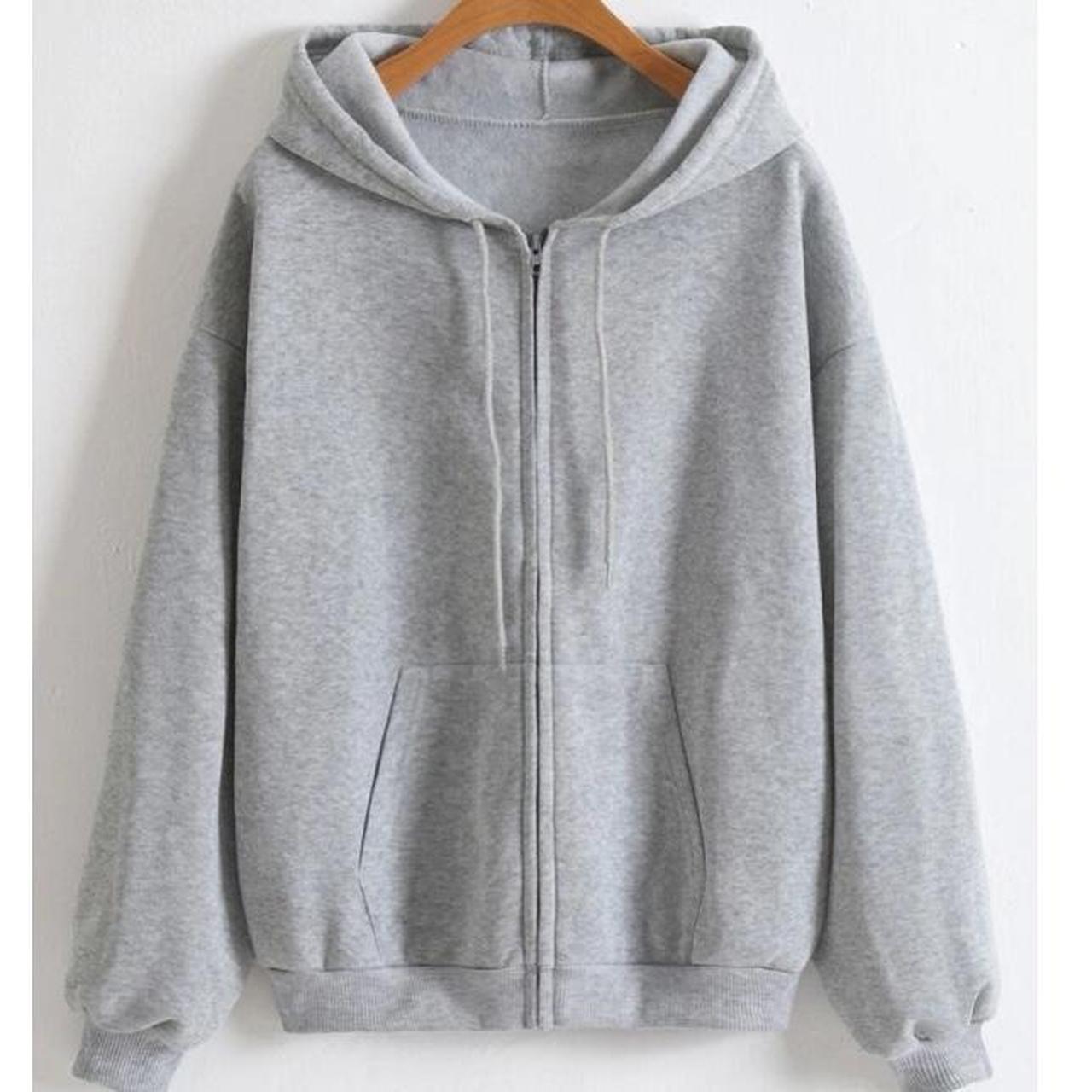 grey zip up hoodie Zip up hoodies Hoodies Zip... - Depop