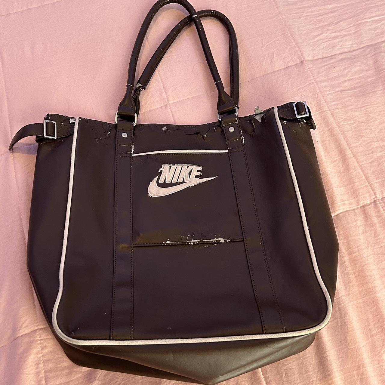 RARE VINTAGE 80’s NIKE TOTE HANDBAG BROWN PINK... - Depop