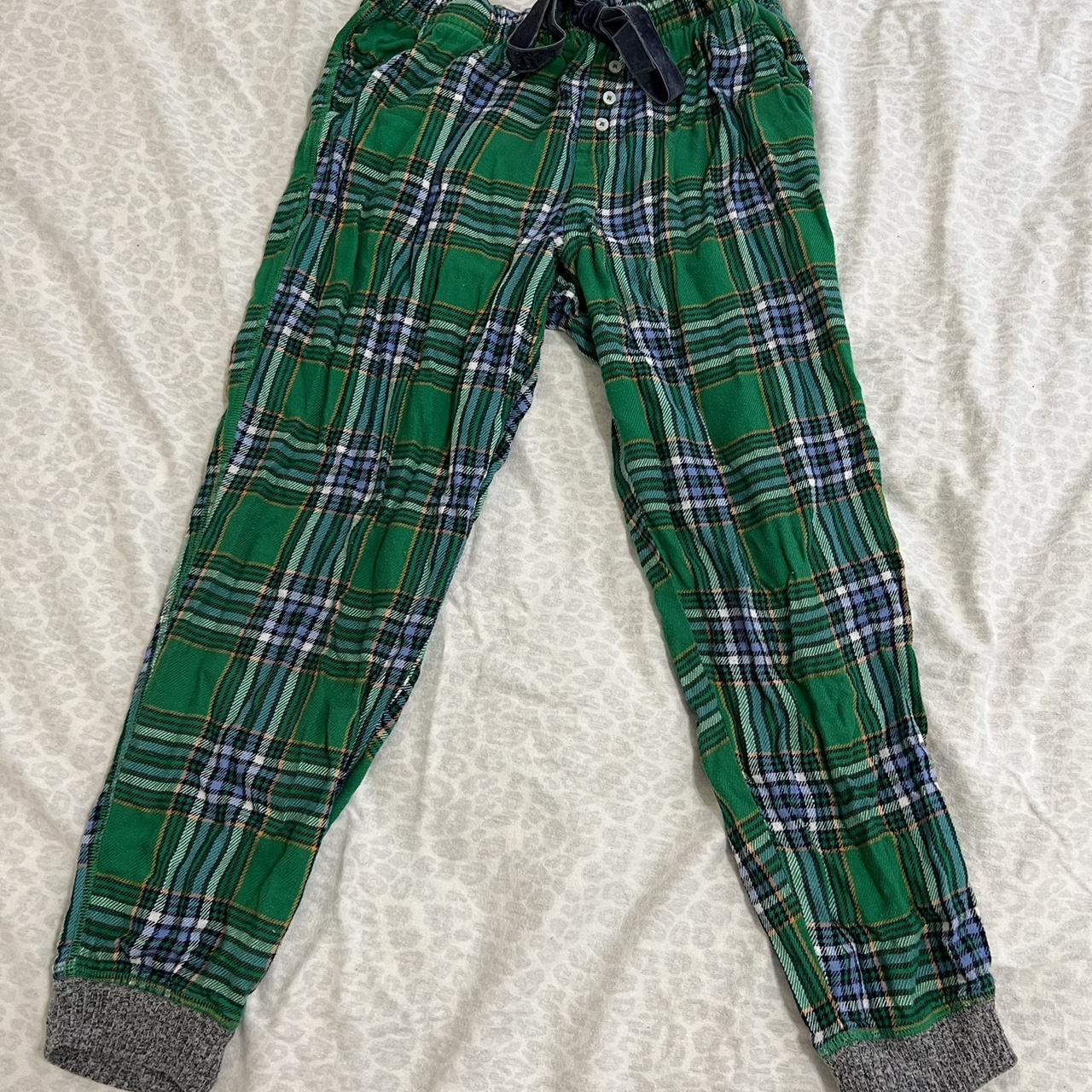 Aerie Green Plaid Pajama Joggers Size Medium Depop