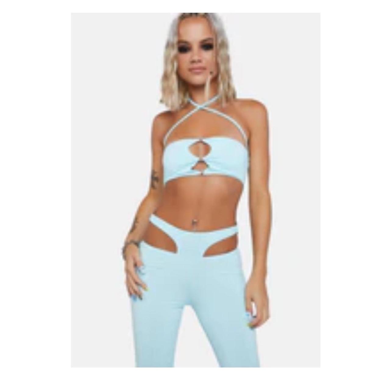 Dollskill baby blue matching set. Micro top with... Depop