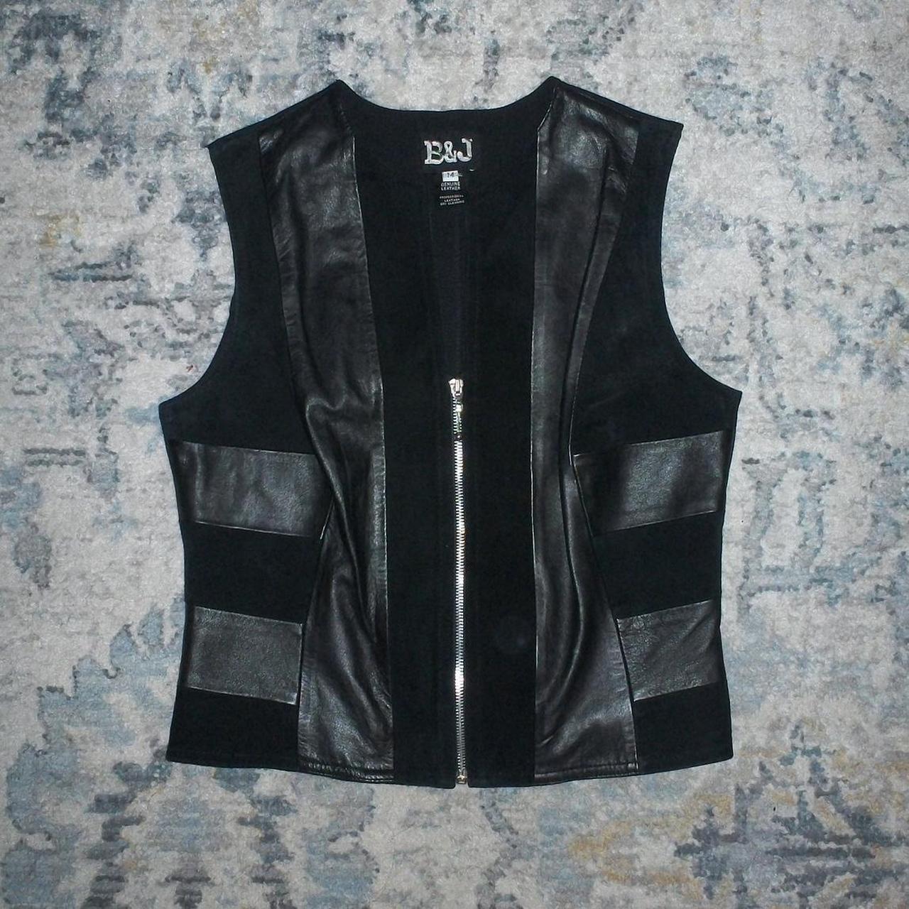 vintage B&J genuine leather vest - size 14 - fits... - Depop