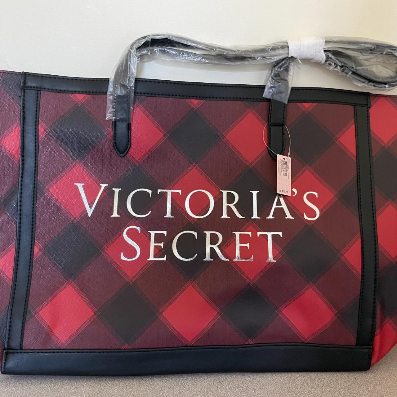 Victoria's Secret NWT Red Plaid Tote Bag Limited Edition