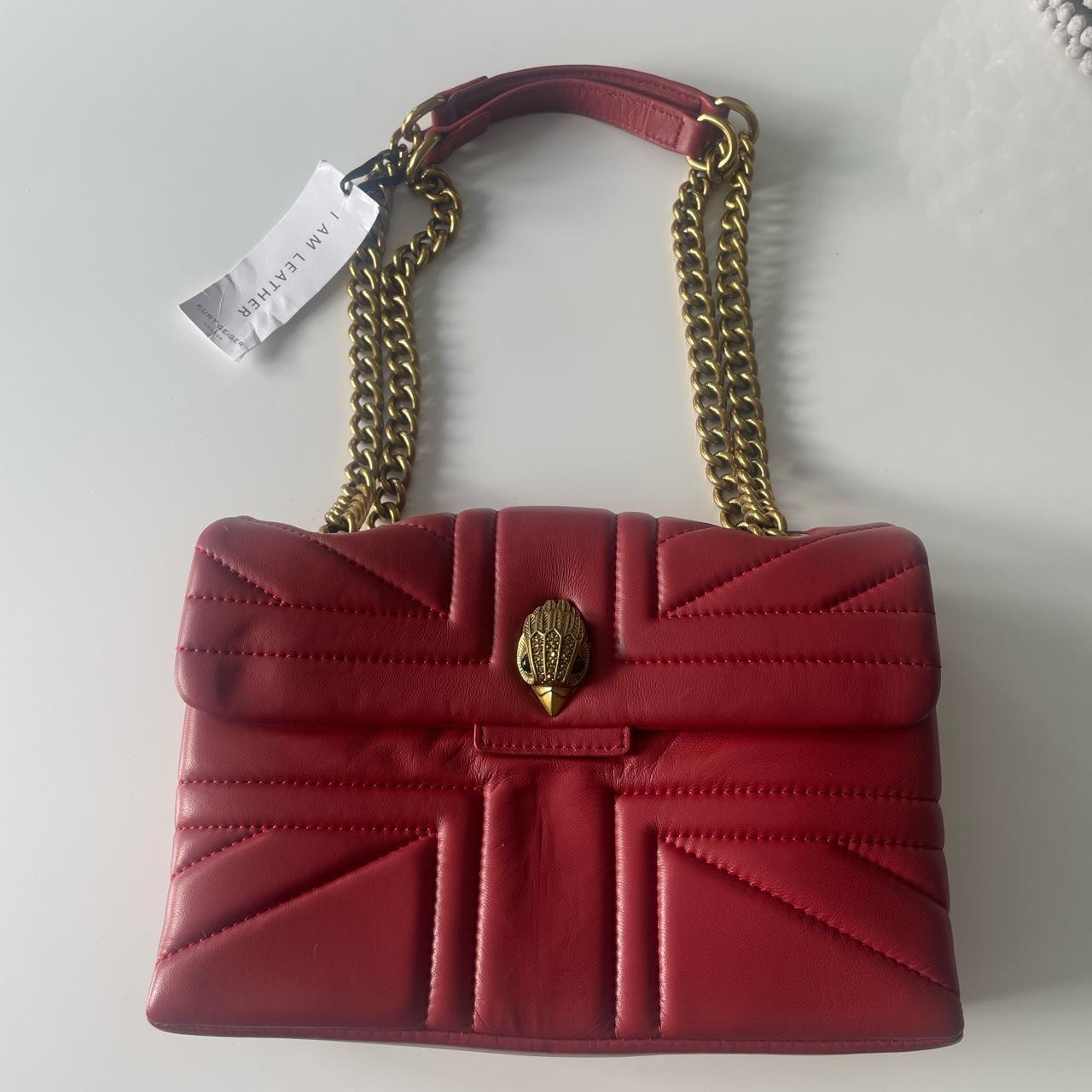 Kurt geiger red leather kensington bag medium... Depop
