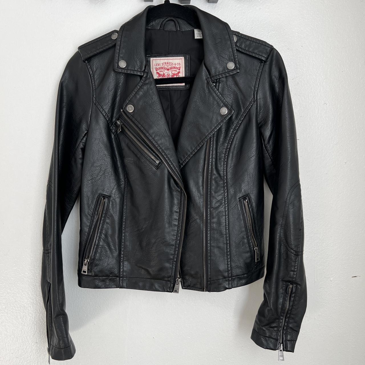 Levi s Vegan Leather Moto Jacket Lightly Depop