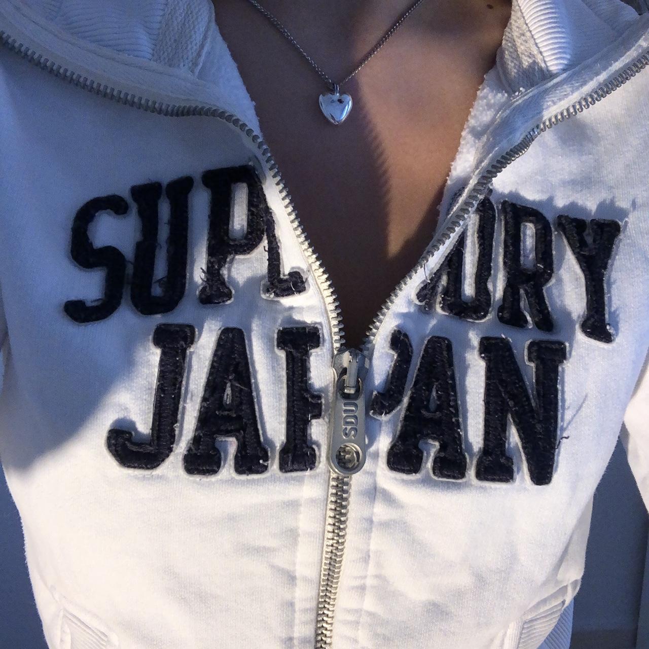Zip up jacket sweater y2k superdry Japan printed... - Depop