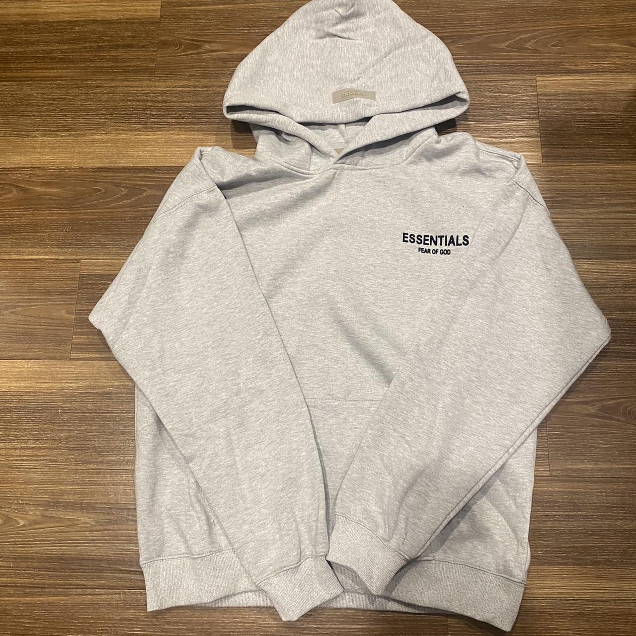 Rep Grey Essentials Fear Of God Hoodie #essentials... - Depop