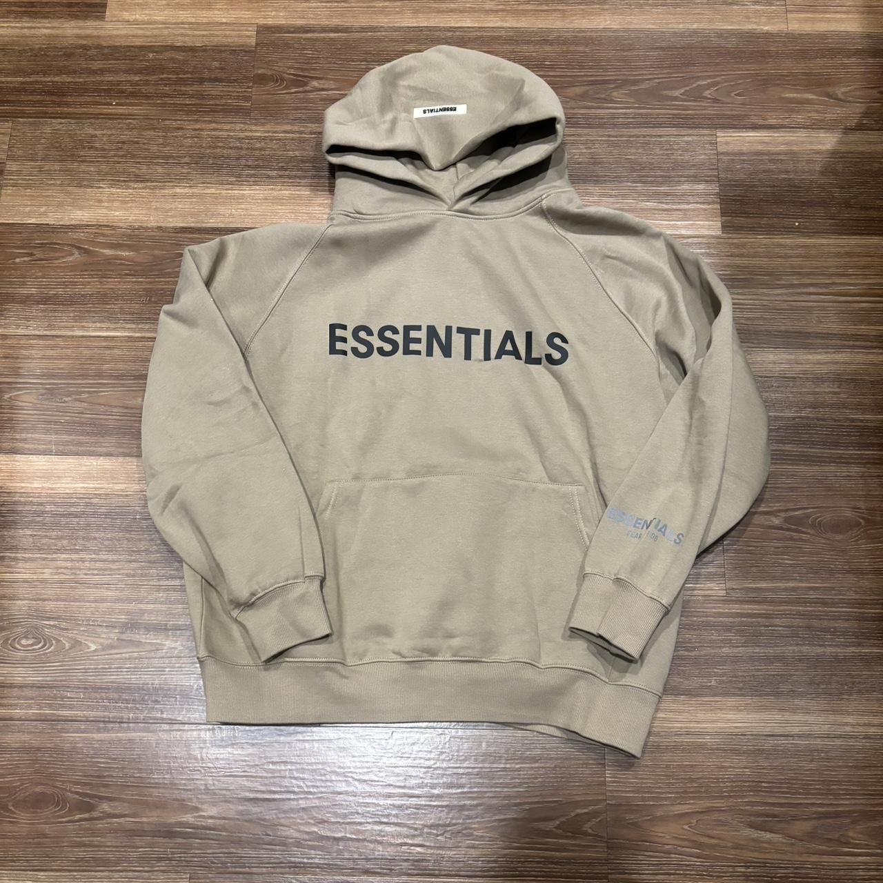 Small Light Brown Essentials Fear Of God Hoodie... - Depop