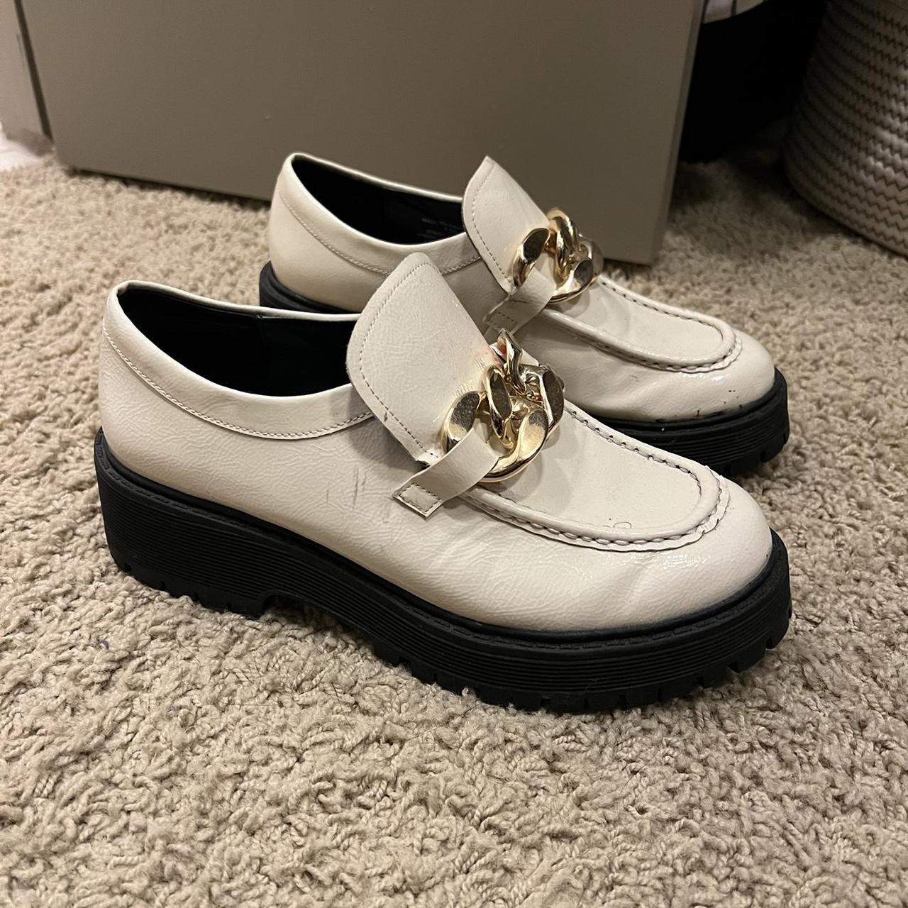 White chunky loafer - Depop