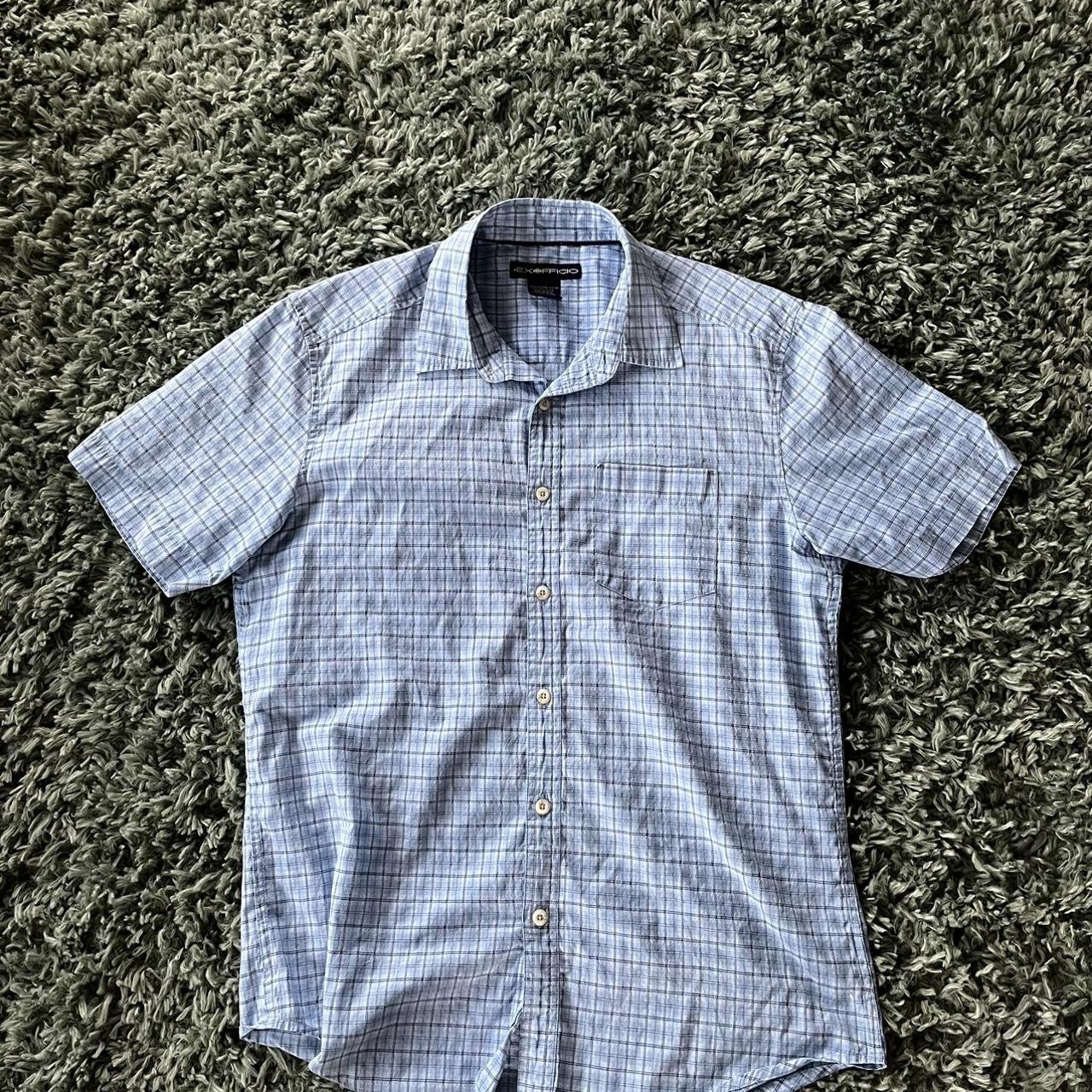 ExOfficio Men's Blue and White Shirt