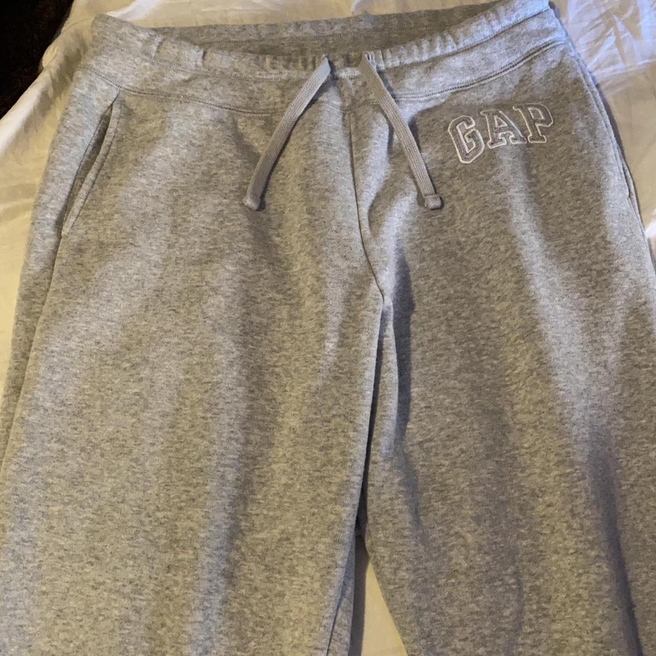 grey gap sweatpants! They are cuffed Super comfy and... - Depop