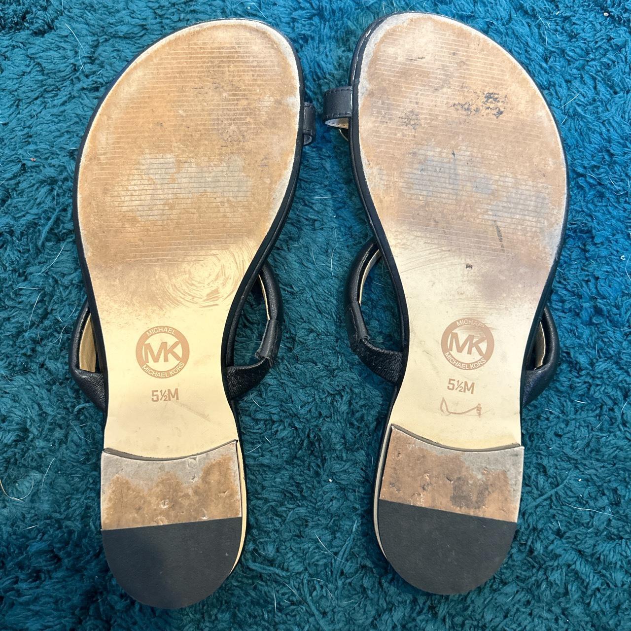 Michael kors black and gold clearance slides