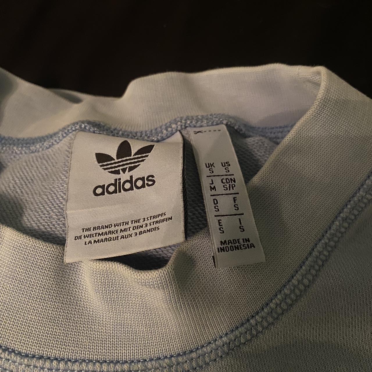 Vintage Small baby blue adidas crew neck (fits like... - Depop