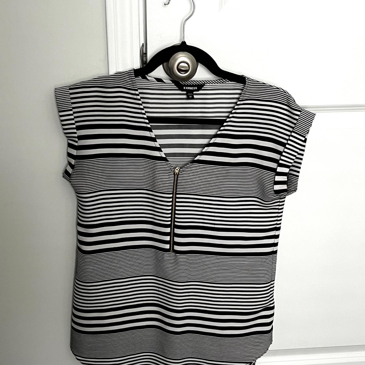 Express black and white striped clearance shirt