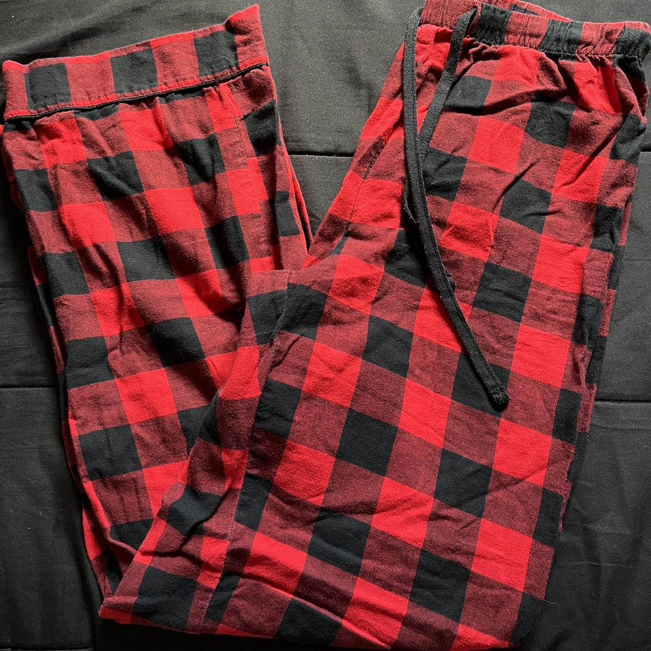 Red & Black Checkered Pajama Pants - Size Mens S... - Depop