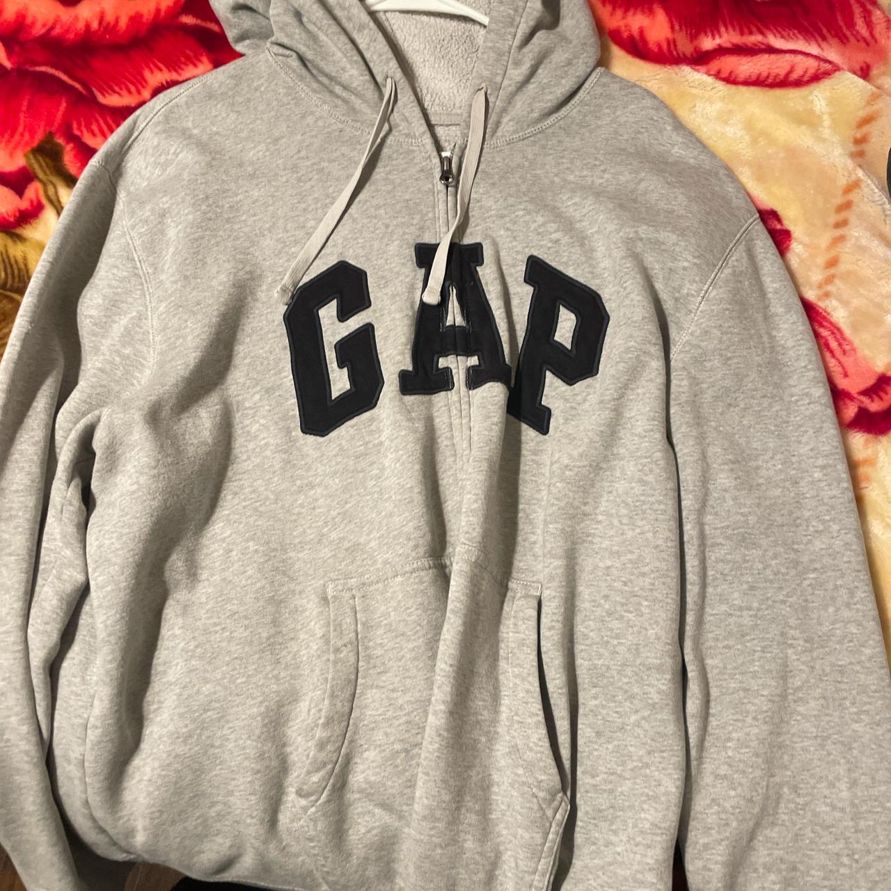Gray gap zip up hoodie. | Depop