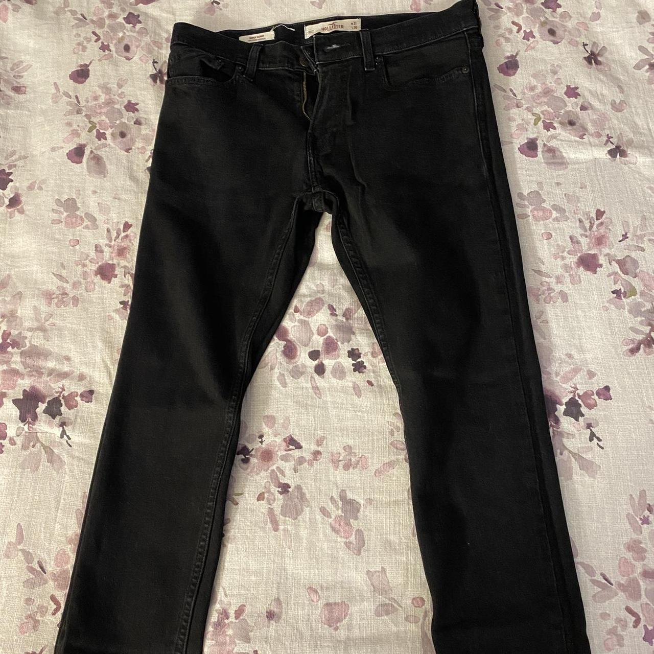 Black fashion jeans hollister mens