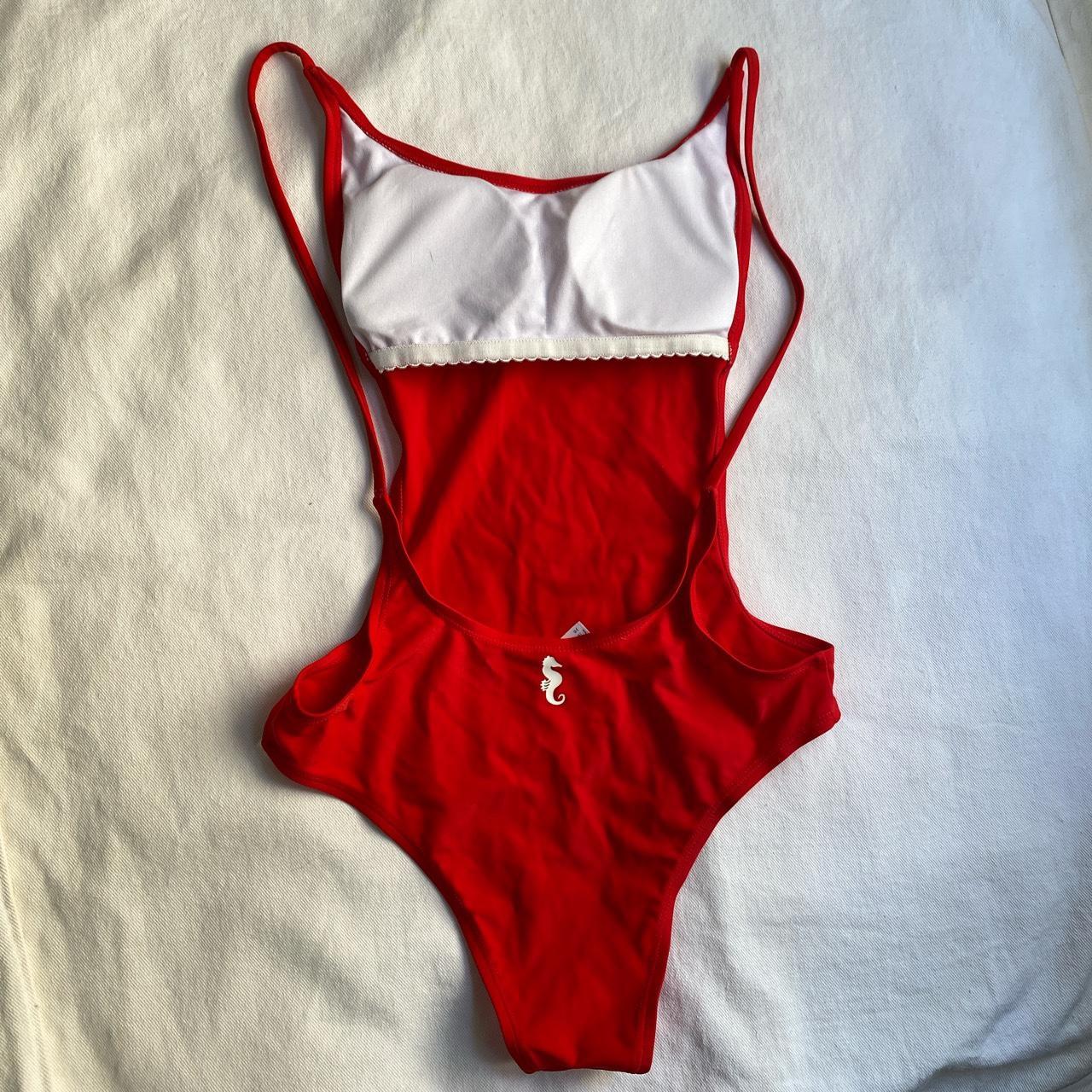 Women's Red Swimsuit-one-piece | Depop