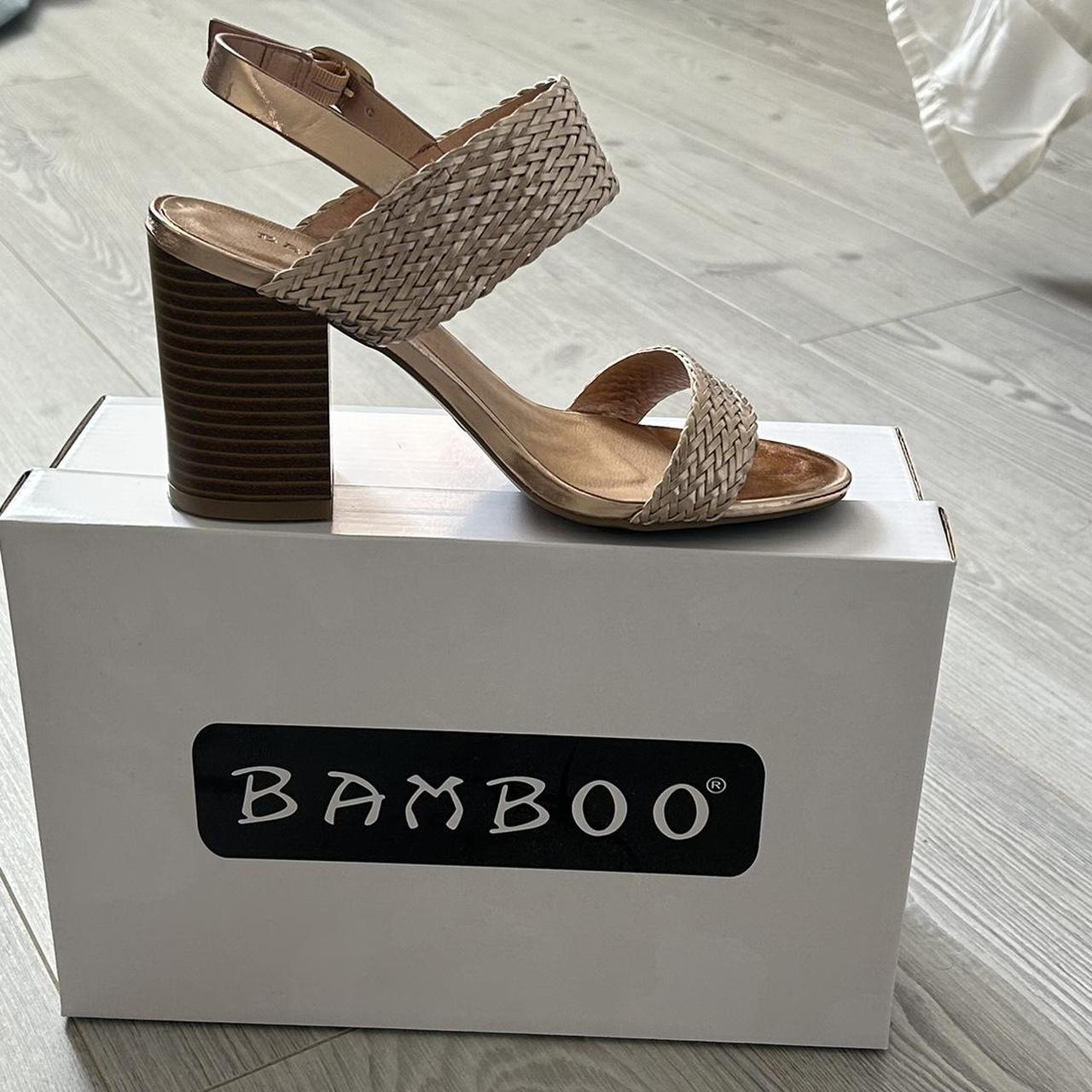 Brand New Bamboo Rose Gold/ Gold Heels Never Worn... - Depop