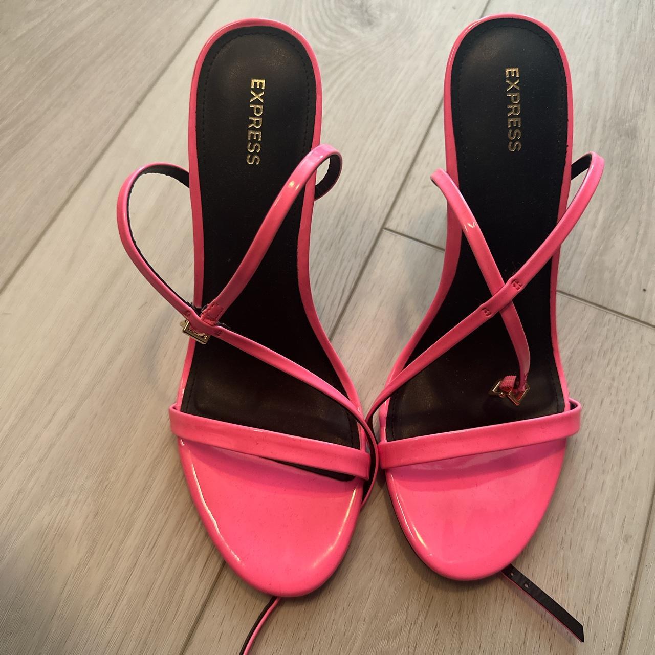 Ankle strap express heels hot pink size 10 Worn twice - Depop