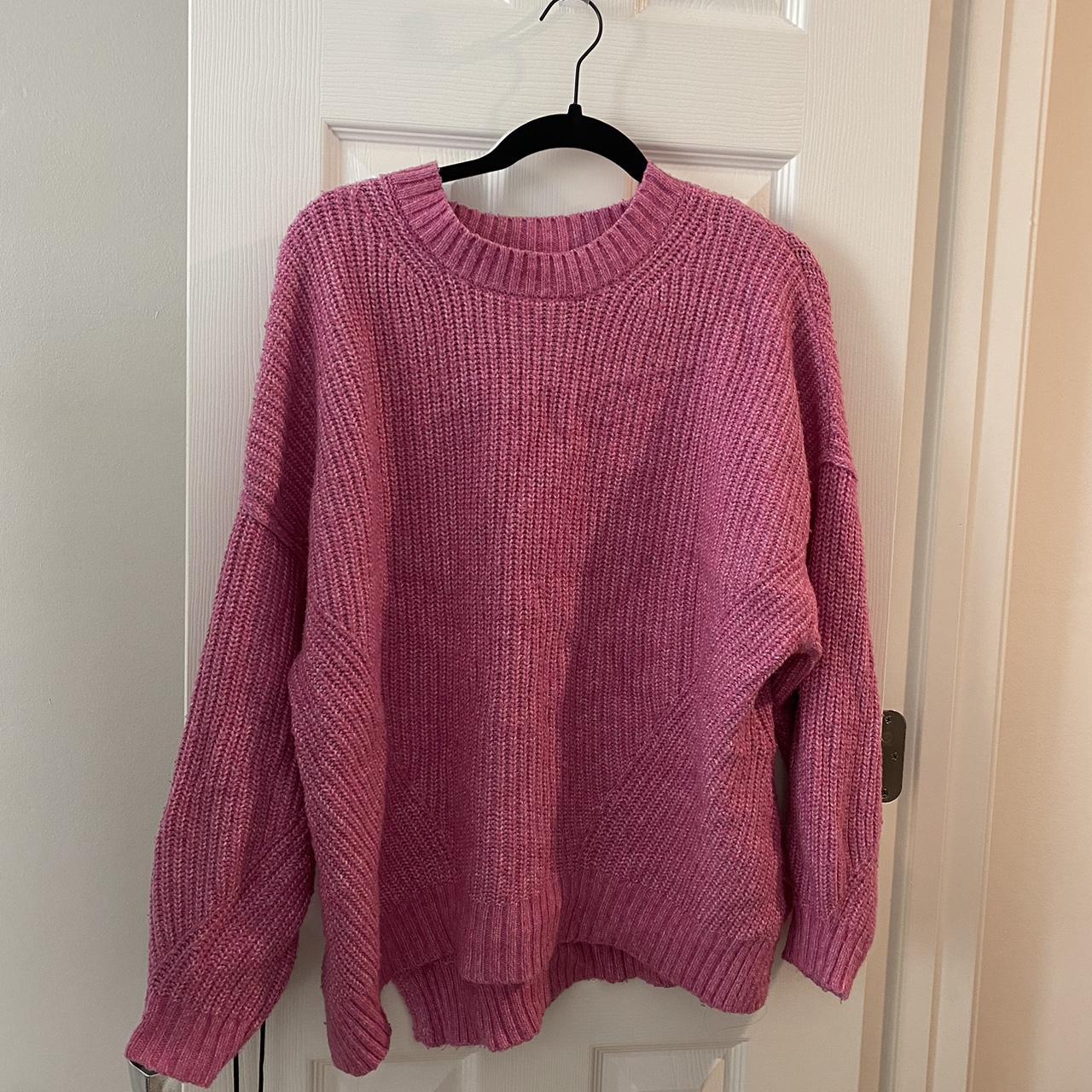 Oversized pink knit sweater- American eagle brand.... - Depop