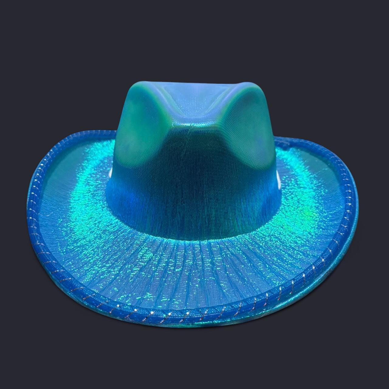 Blue cowboy hat with LED lights!! Super fun Depop