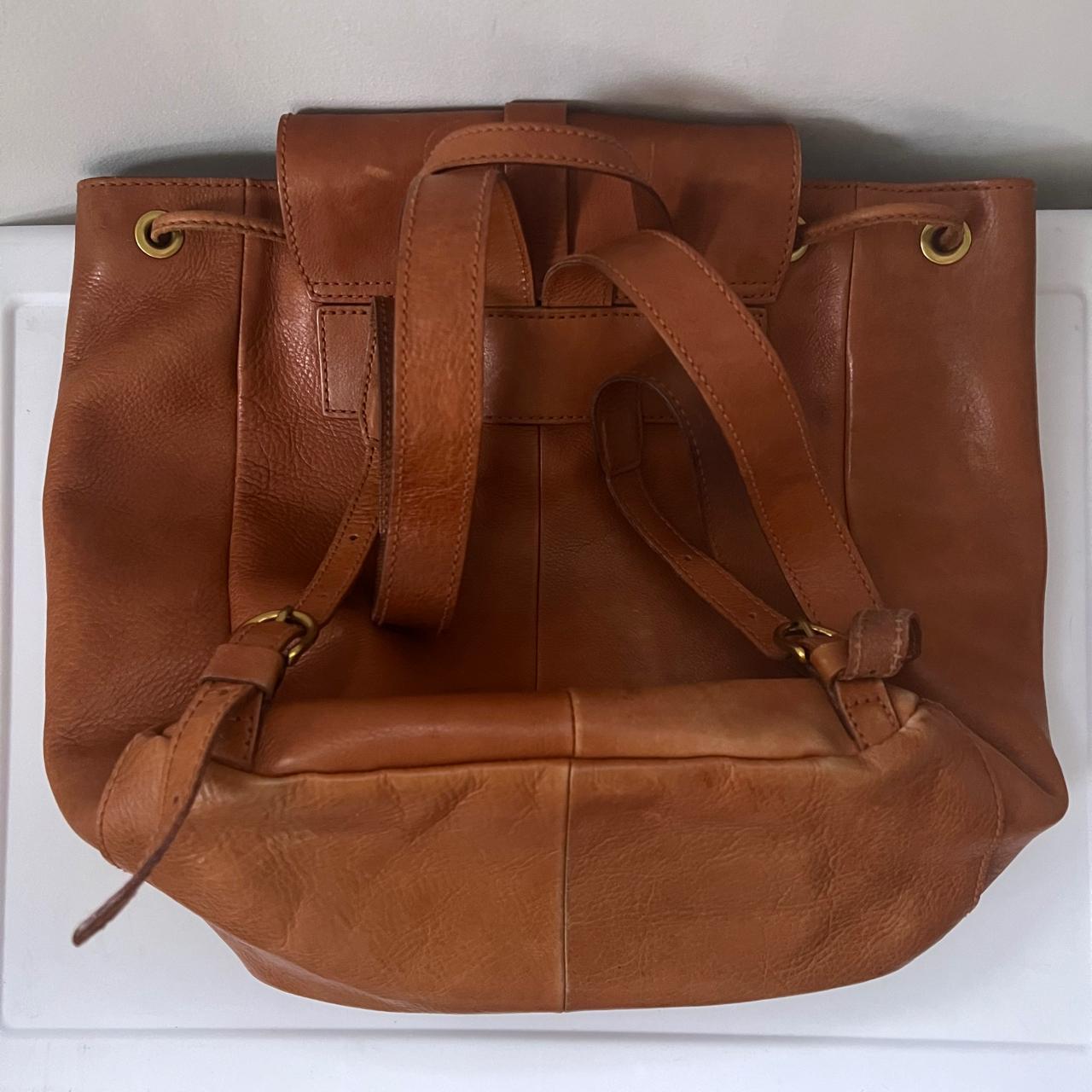 Madewell canvas and leather fold over top backpack - Depop