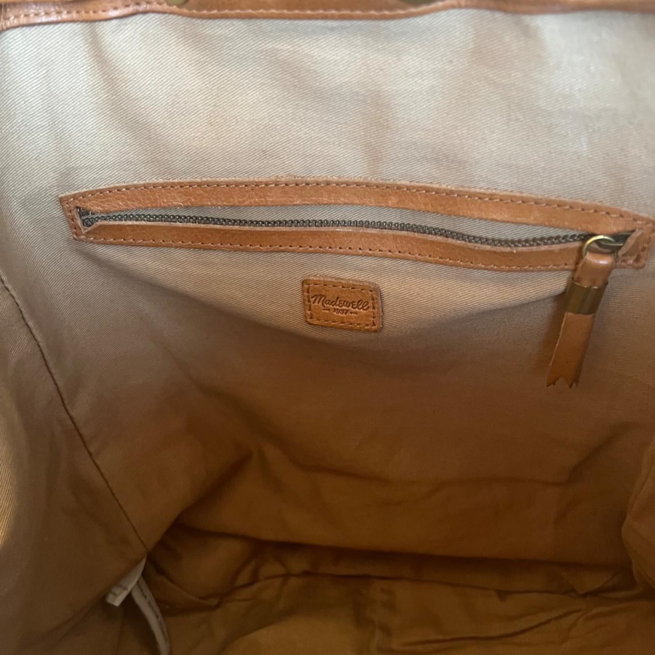 Madewell canvas and leather fold over top backpack - Depop