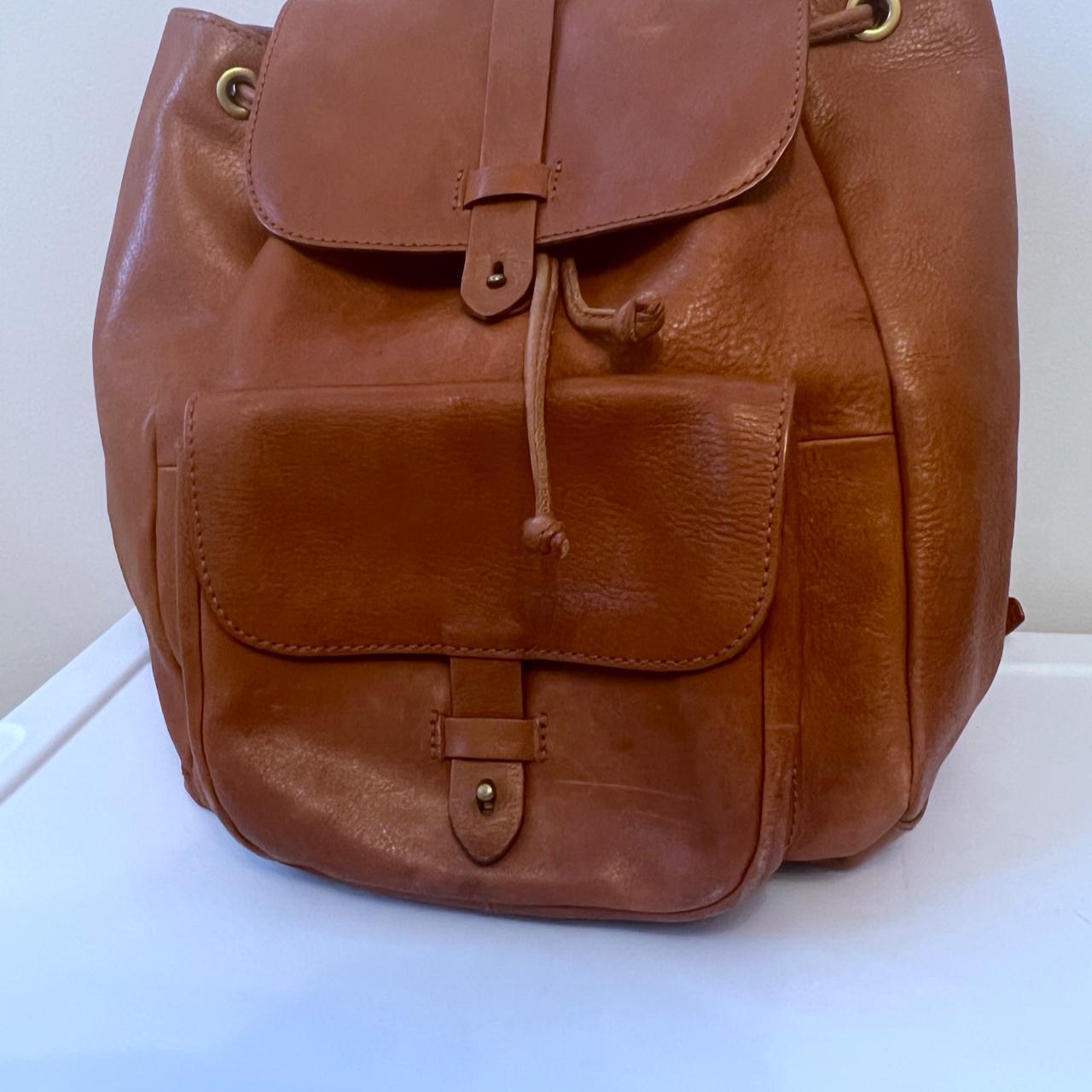 Madewell canvas and leather fold over top backpack - Depop