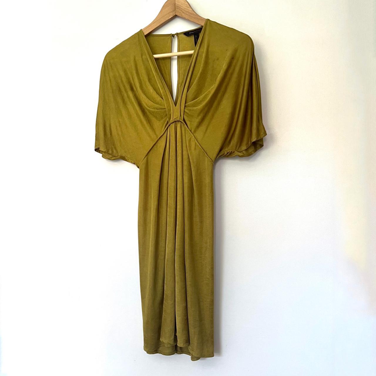 BCBG MaxAzria Gold Drape Mini Dress Luscious Depop