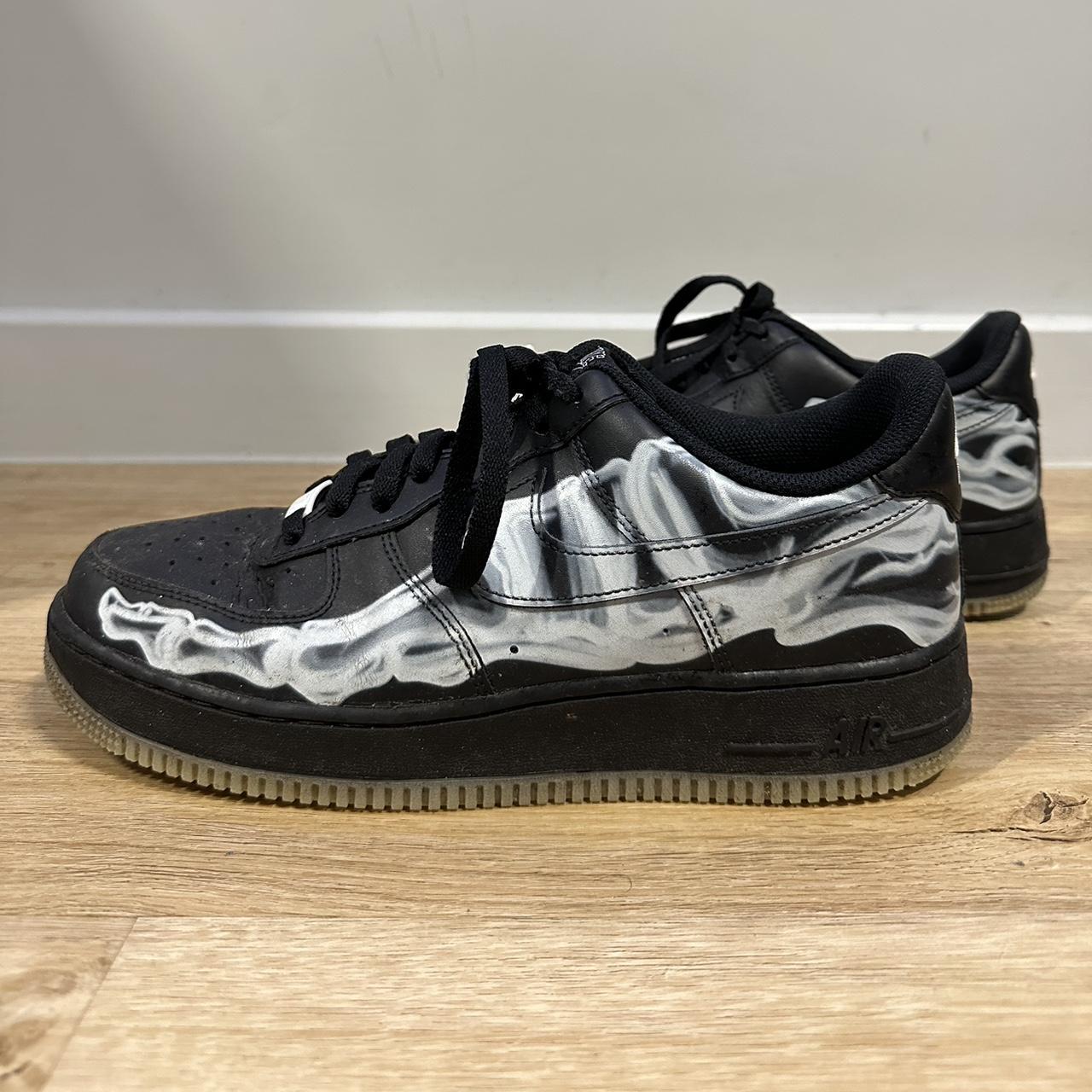 nike af1 black skeleton trainers special release. Depop